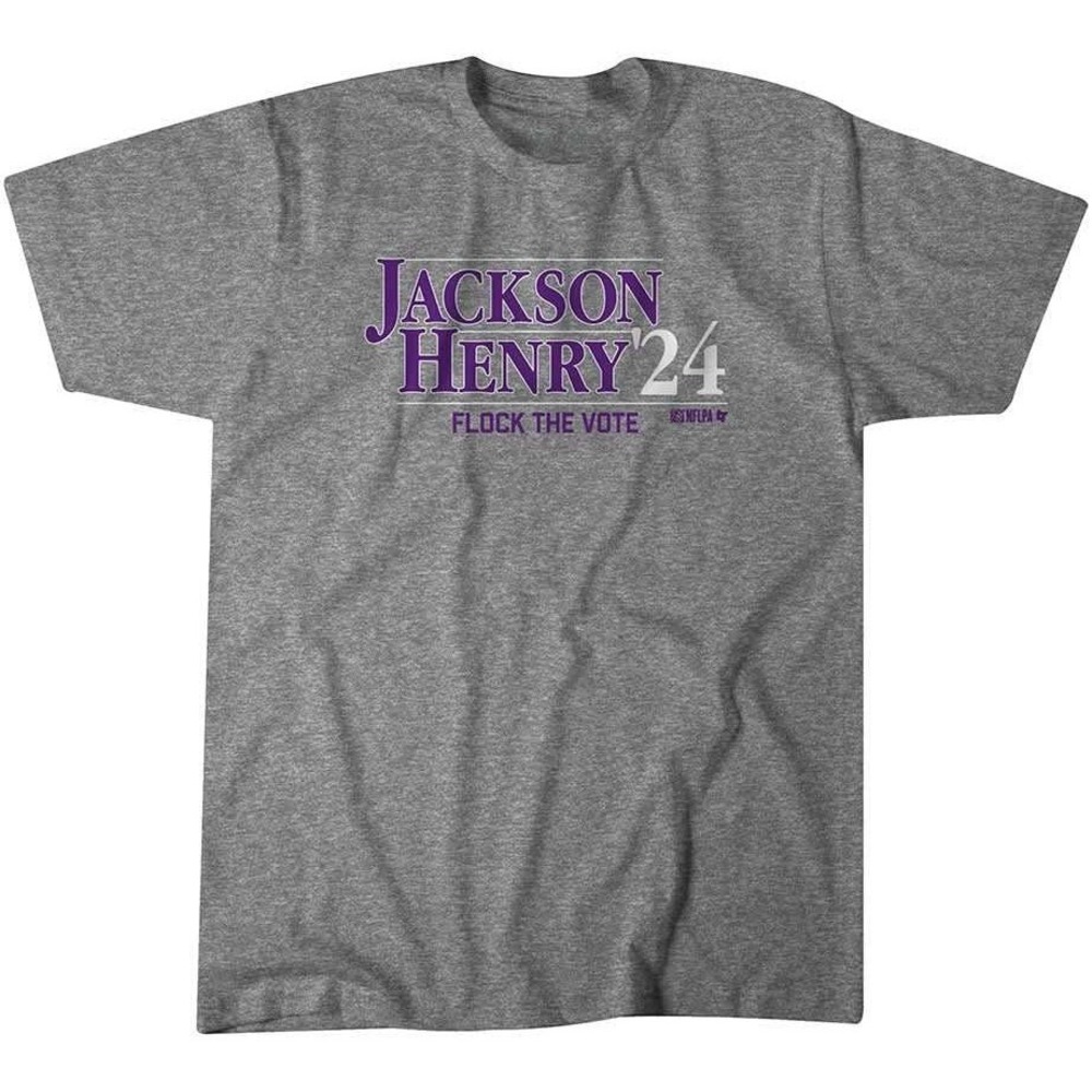 NFL Ravens Football Jackson Henry 24 Flock the Vote Shirt Gray Men's Size‎ M NWT